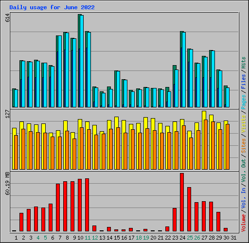 Daily usage for June 2022
