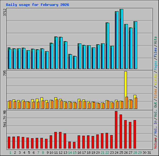 Daily usage for February 2026